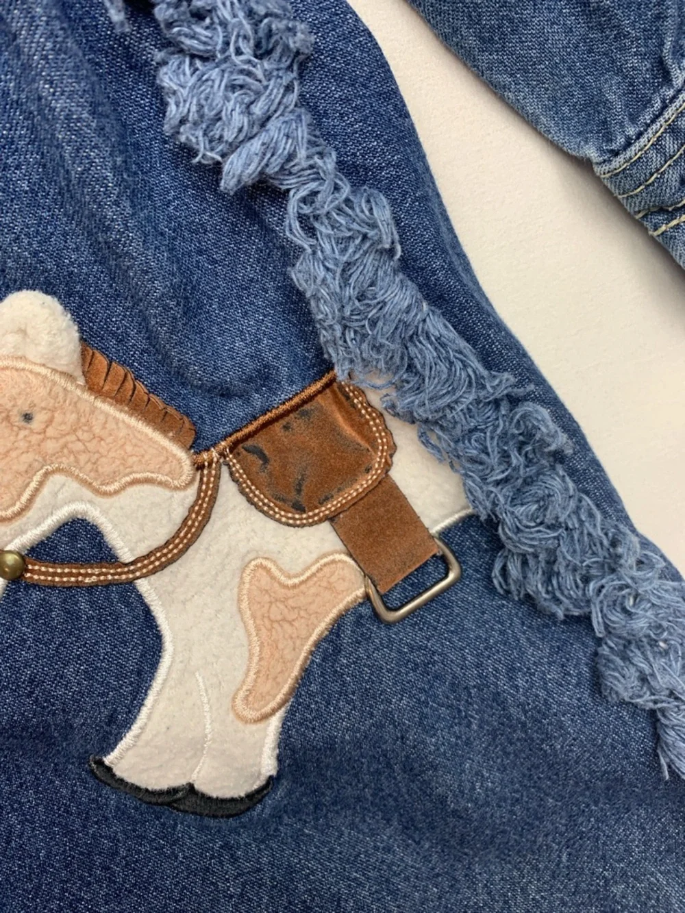 vintage le top 4 t Kids Denim Horse Appliqué Jacket dress Corduroy Collar oshkos